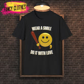 Smiley Baseball Bat Shirt - something with a statement on it