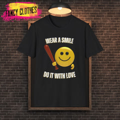 Smiley Baseball Bat Shirt - something with a statement on it