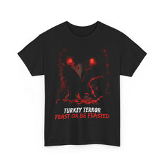 Unisex Heavy Cotton Tee - Turkey Terror: Feast or Be Feasted
