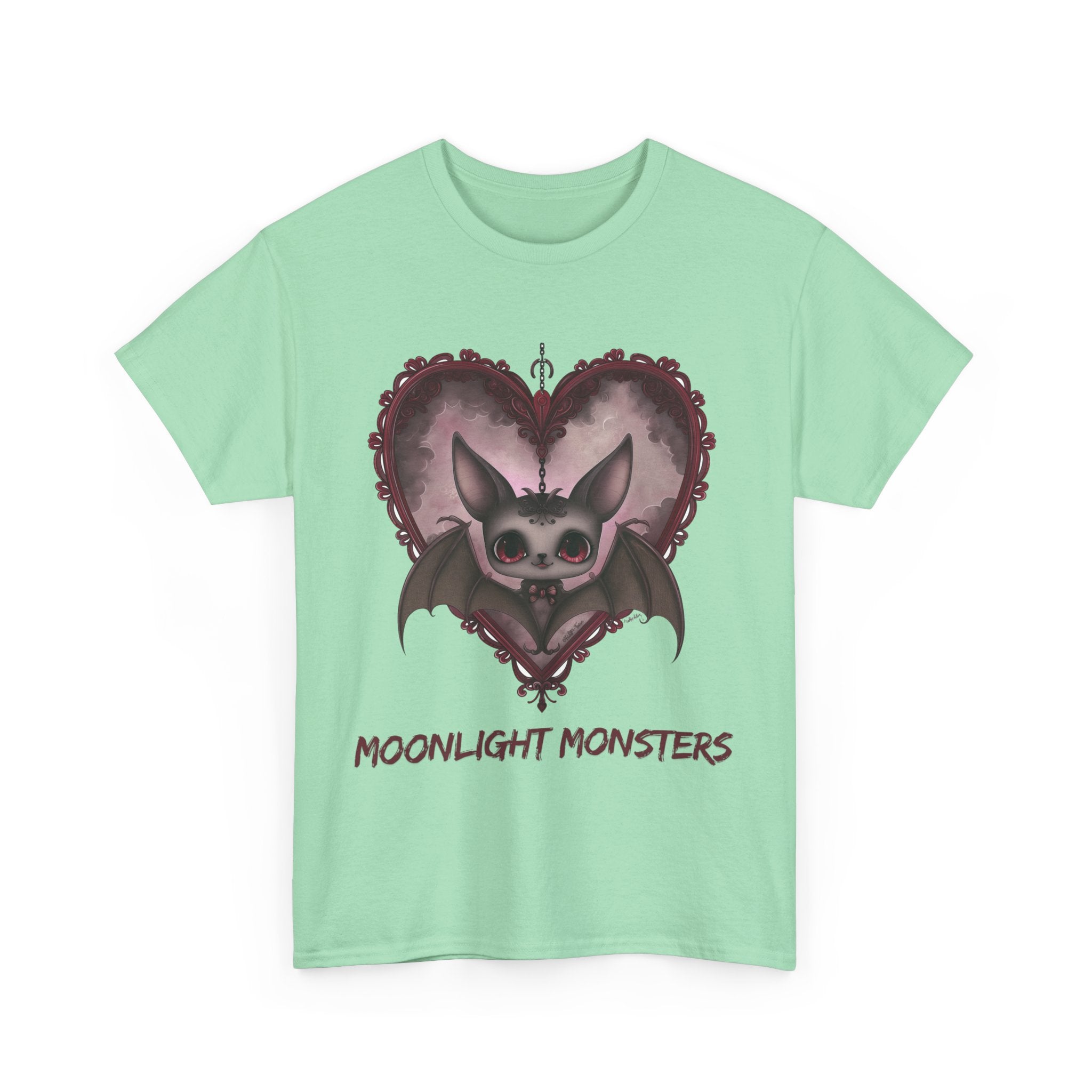 Moonlight Monsters Halloween T-Shirt - Unisex Heavy Cotton Tee for Spooky Season