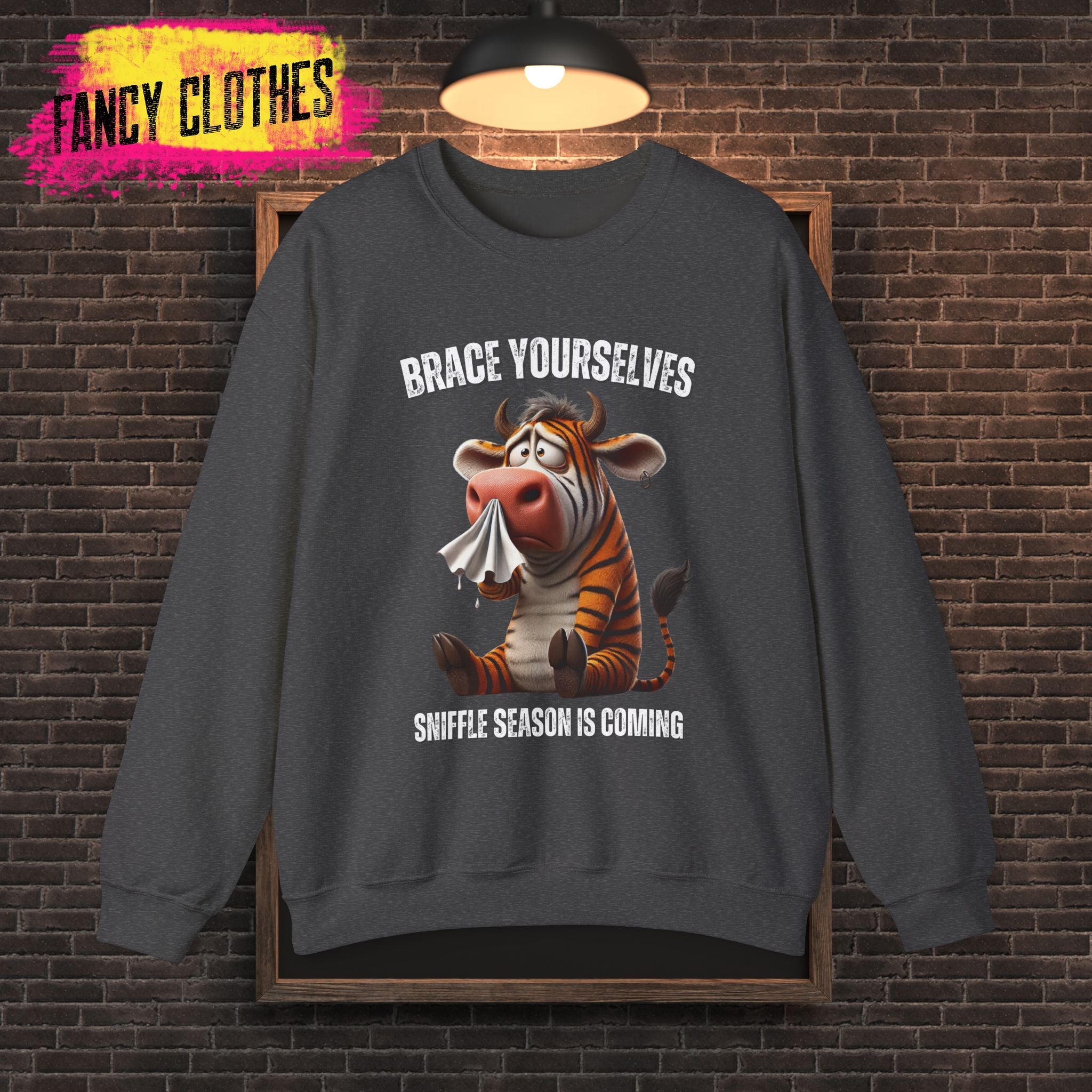 Sniffle Season Crewneck Sweatshirt - Fun Sweater for Fall and Winter, Brace Yourself, Unisex Jumper, Warm Pullover, Cozy Top for Cold