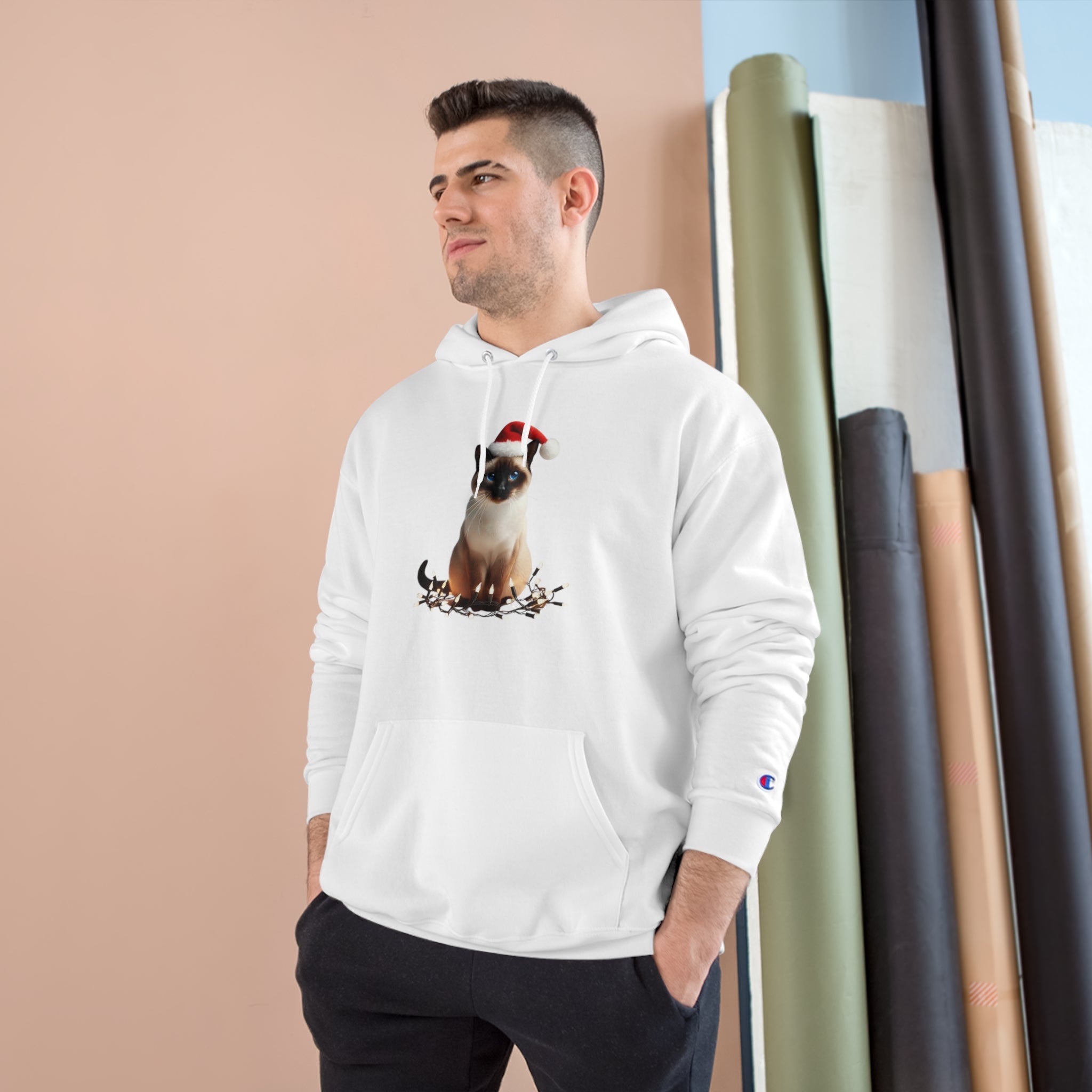 Holiday Siamese Cat - Champion Hoodie