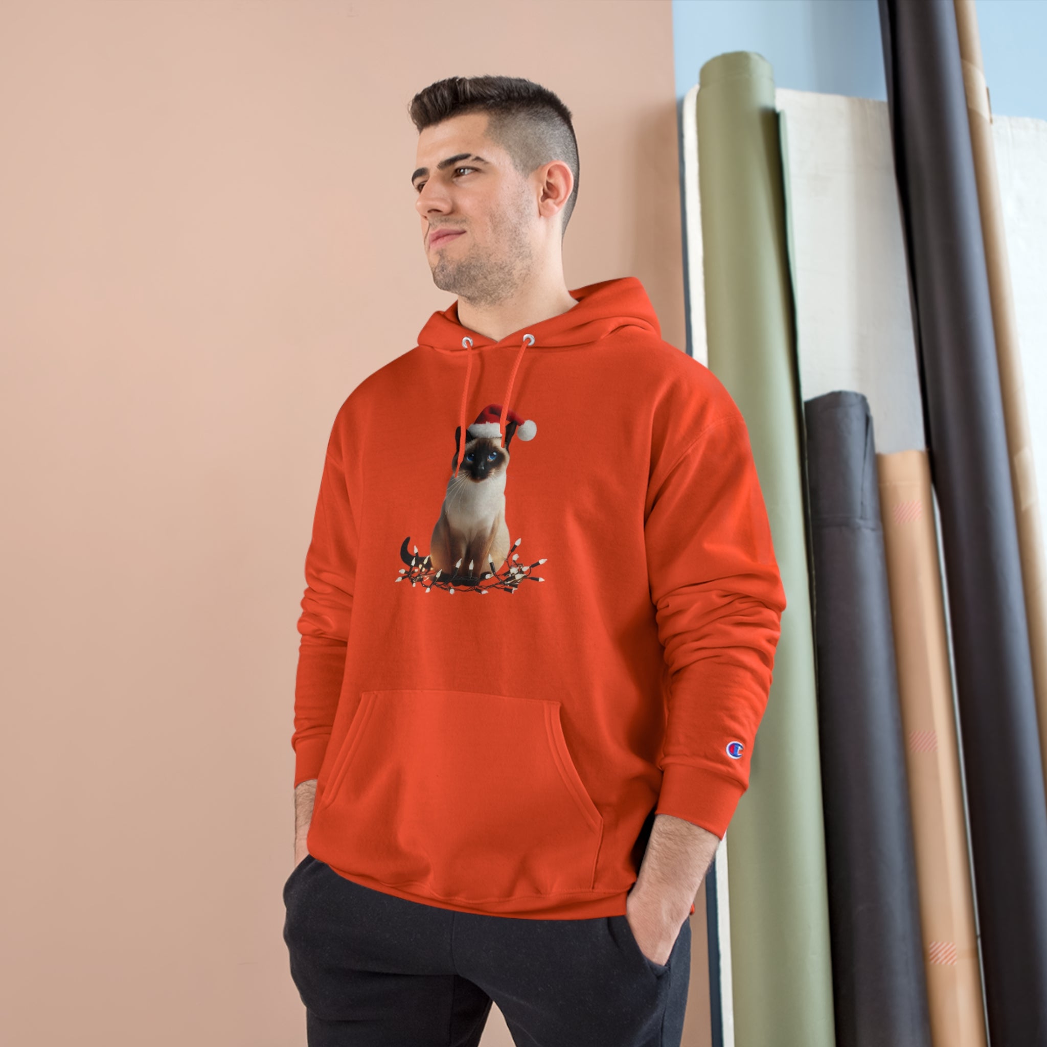 Holiday Siamese Cat - Champion Hoodie