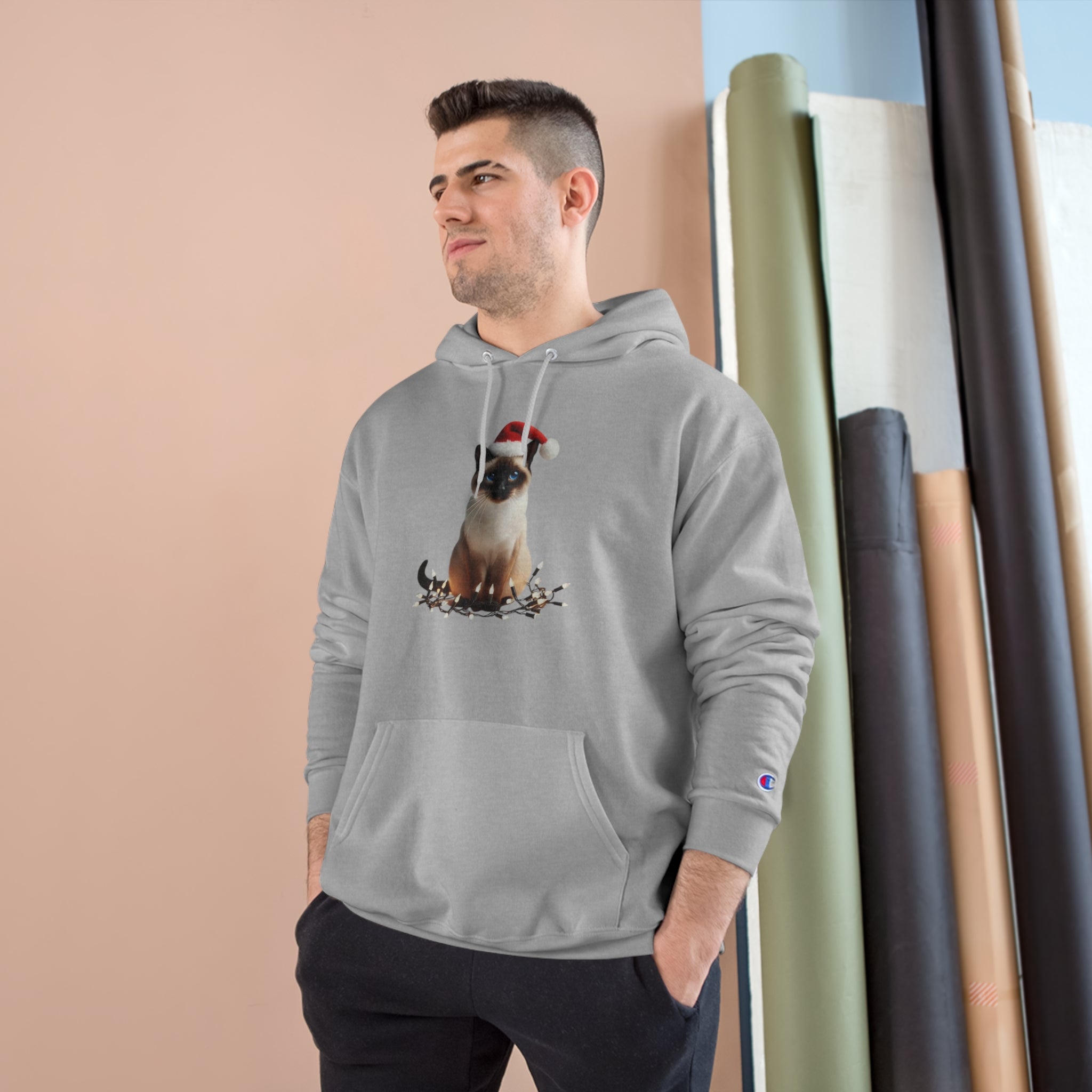 Holiday Siamese Cat - Champion Hoodie