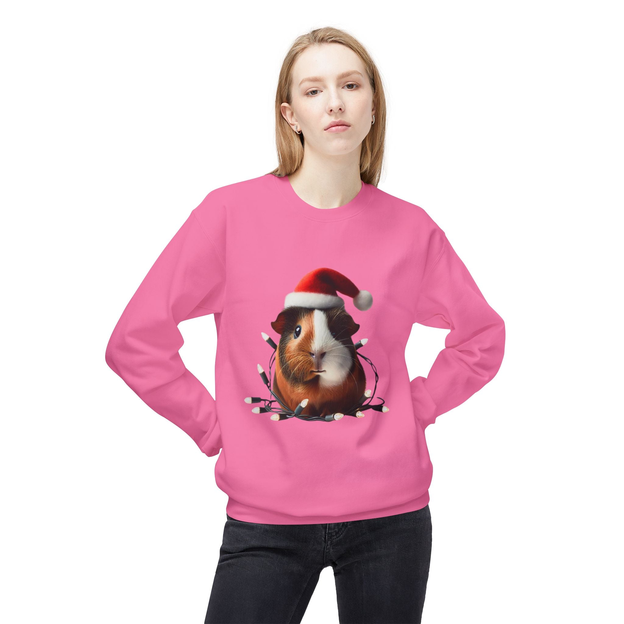 Merry Guinea Pig Joy - Unisex Midweight Softstyle Fleece Crewneck Sweatshirt