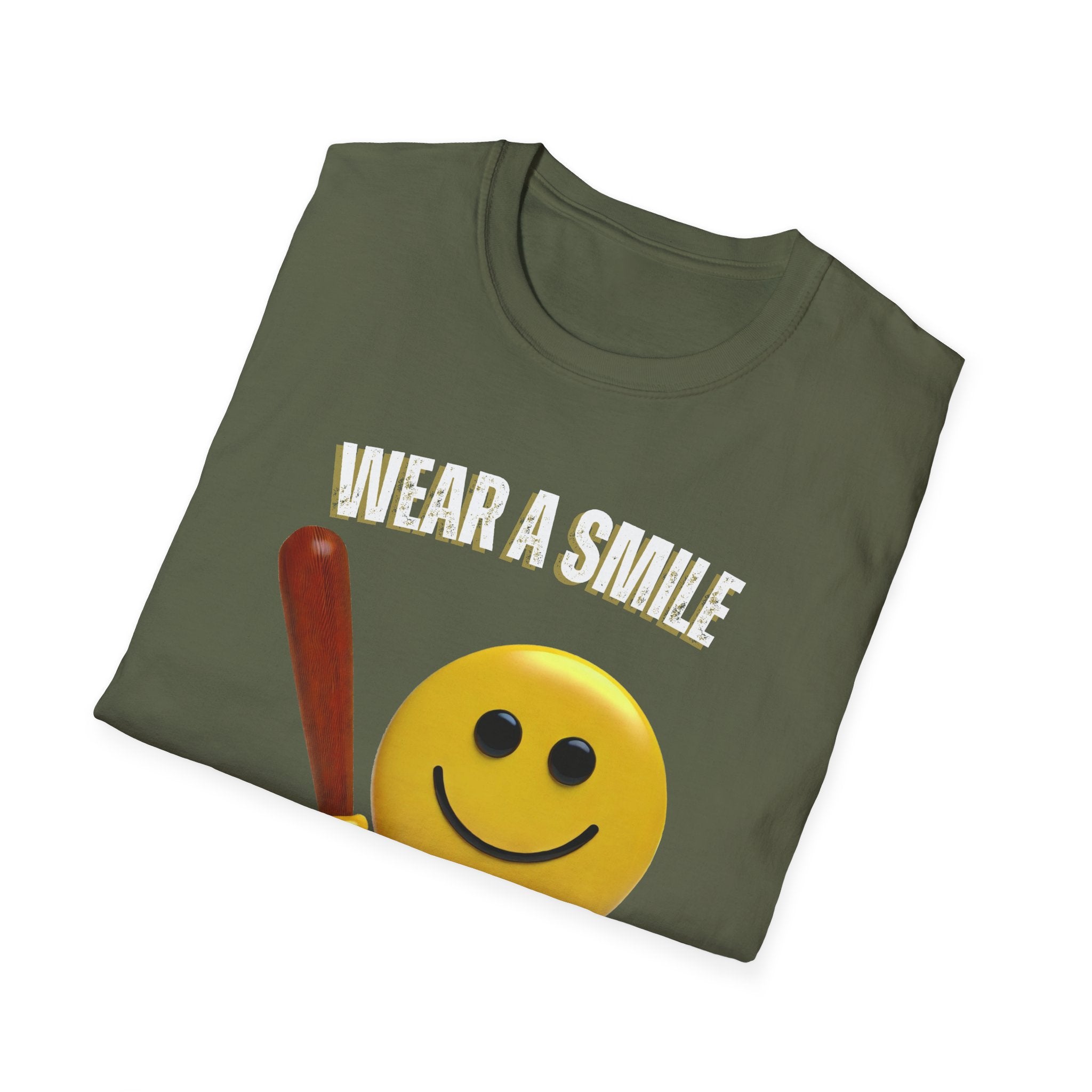 Smiley Baseball Bat Shirt - something with a statement on it