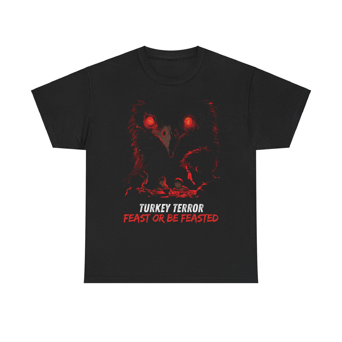 Unisex Heavy Cotton Tee - Turkey Terror: Feast or Be Feasted
