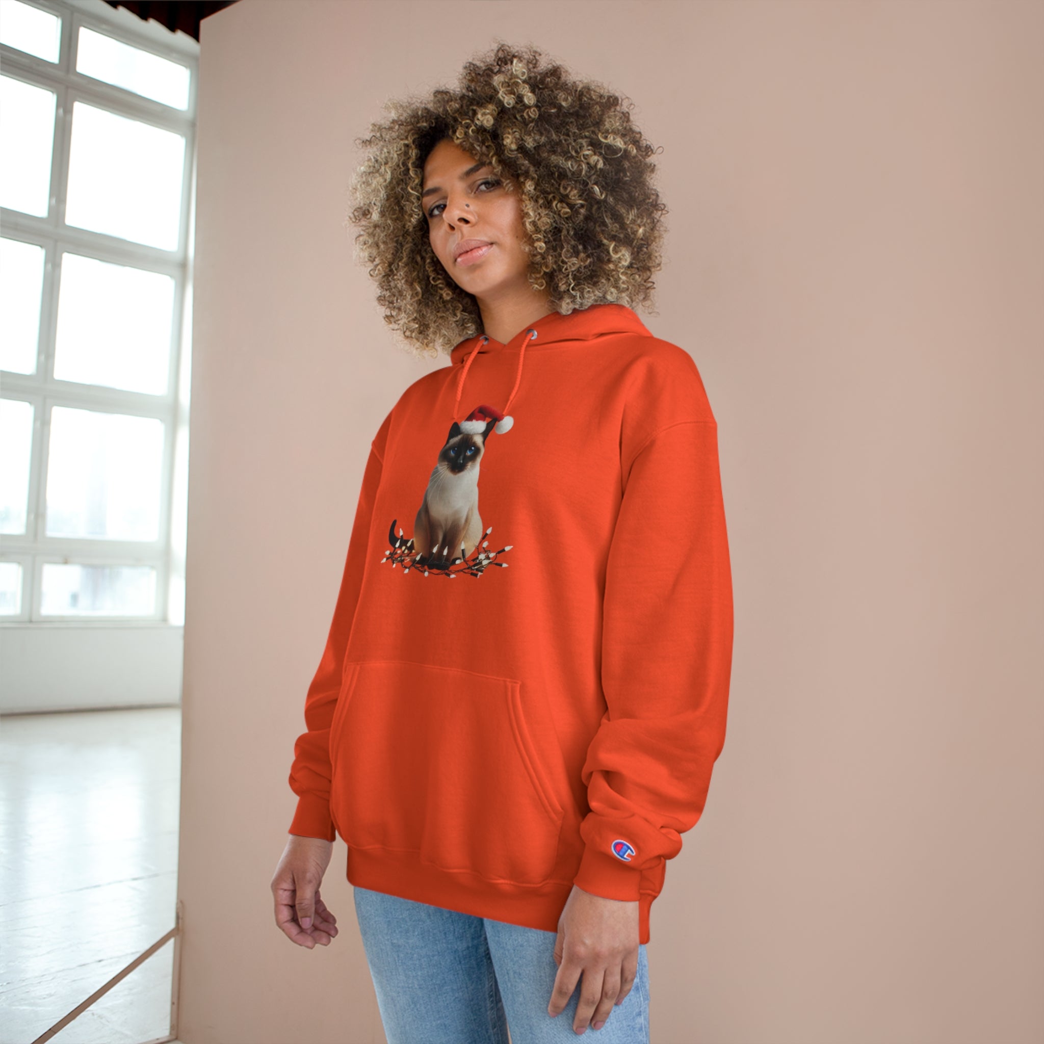 Holiday Siamese Cat - Champion Hoodie