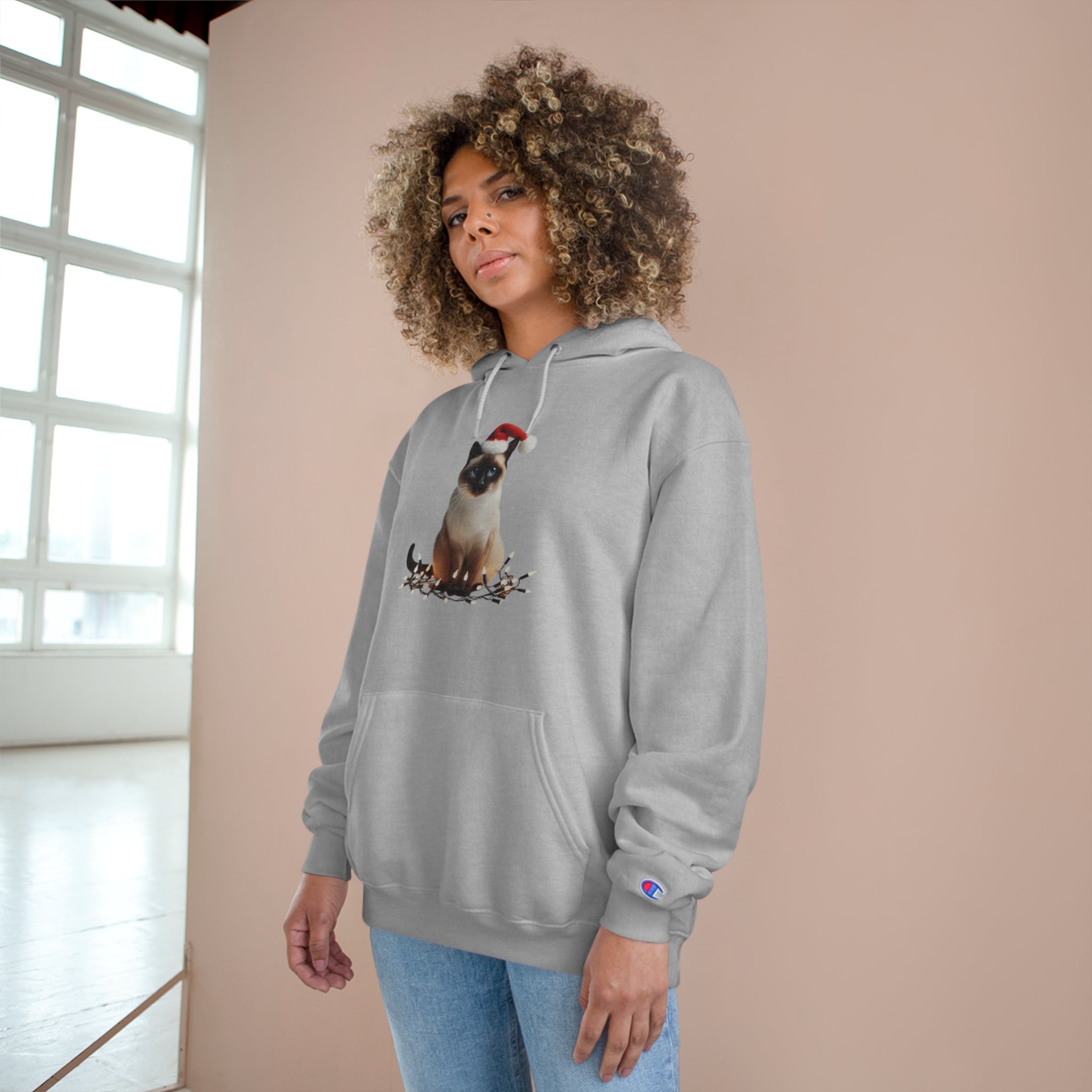 Holiday Siamese Cat - Champion Hoodie