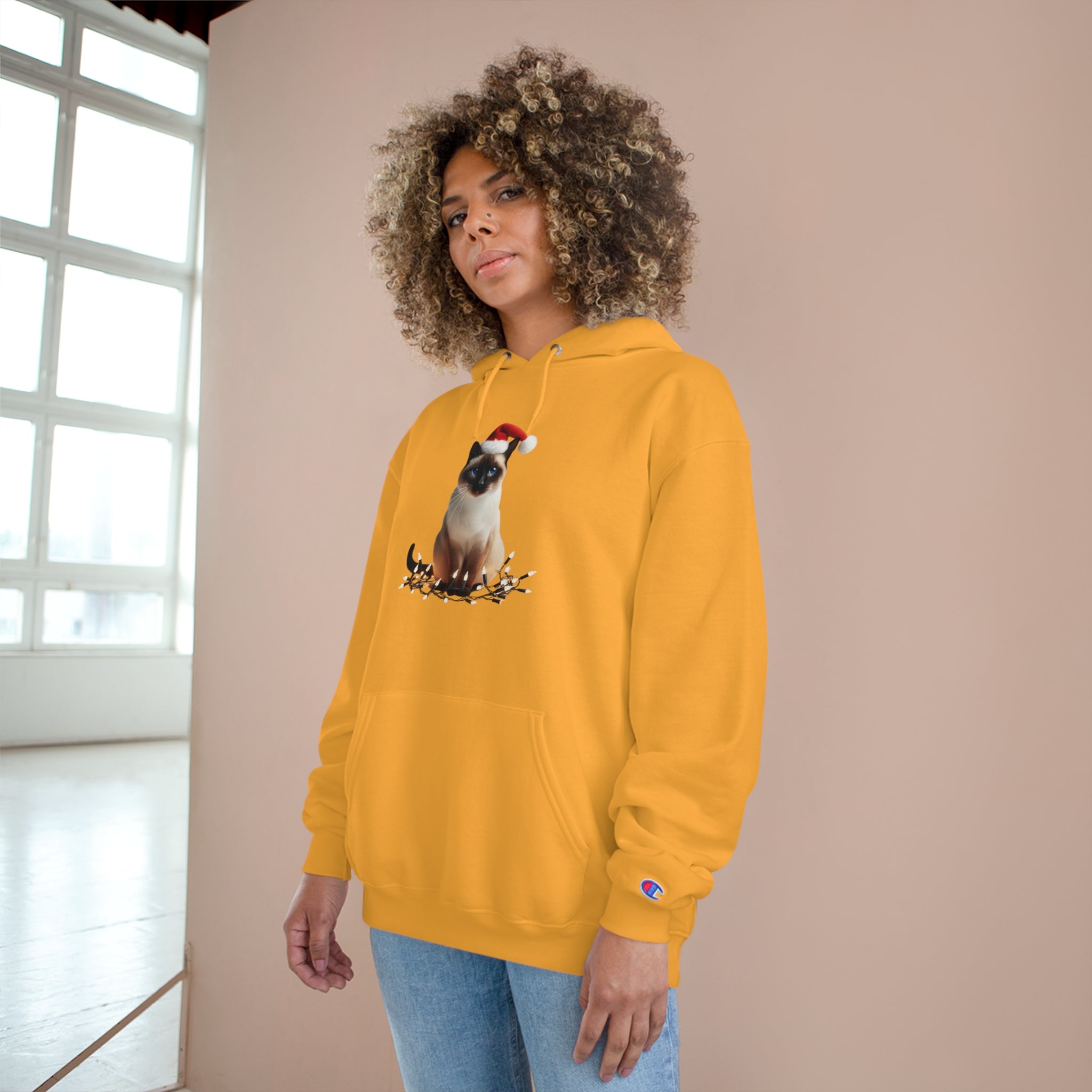 Holiday Siamese Cat - Champion Hoodie