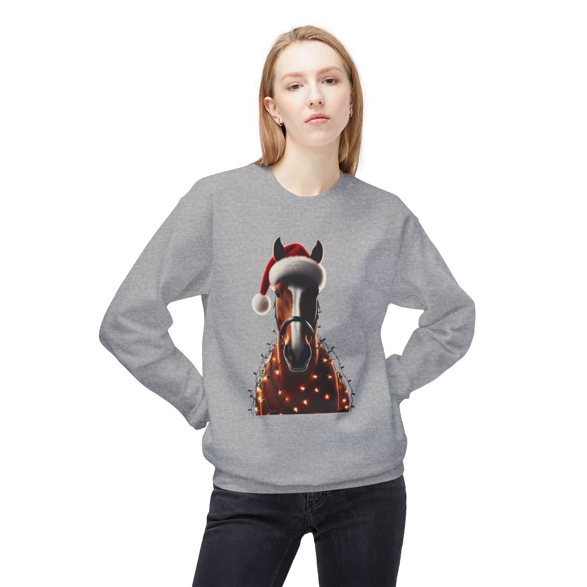 Holiday Quarter Horse - Unisex Midweight Softstyle Fleece Crewneck Sweatshirt