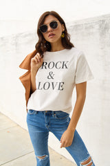 Simply Love Full Size ROCK ＆ LOVE Short Sleeve T-Shirt
